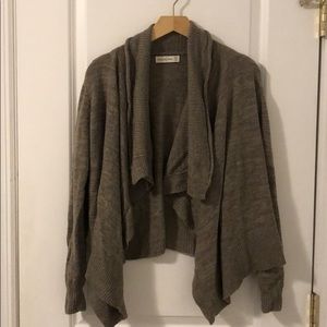 Light Brown Abercrombie & Fitch Waterfall Cardigan, Size Small